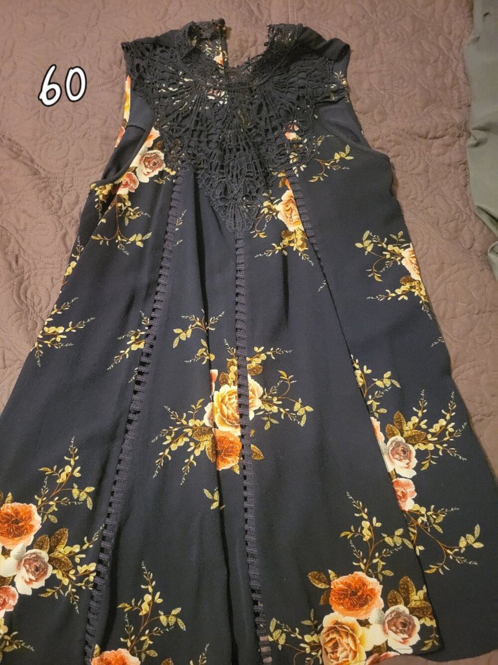 Embroidered top floral dress